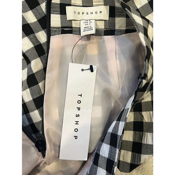 NWT Topshop gingham Black white skirt size 4 - Picture 8 of 8